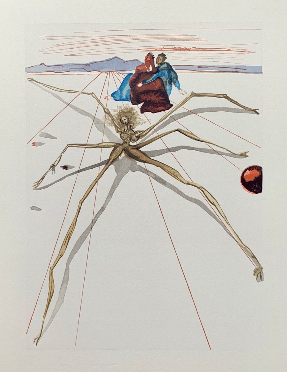 Salvador Dali 1960 DIVINE COMEDY PURGATORY 17 Color Woodcut Wood