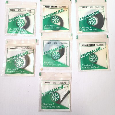 Set of 7 Packs Formaline Charting and Graphic Tape Drafting Architect Art Asst