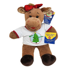 BUILD A BEAR HOLLY MOOSE W/ MERRY CHRISTMAS SHIRT STUFFED ANIMAL PLUSH TOY W TAG