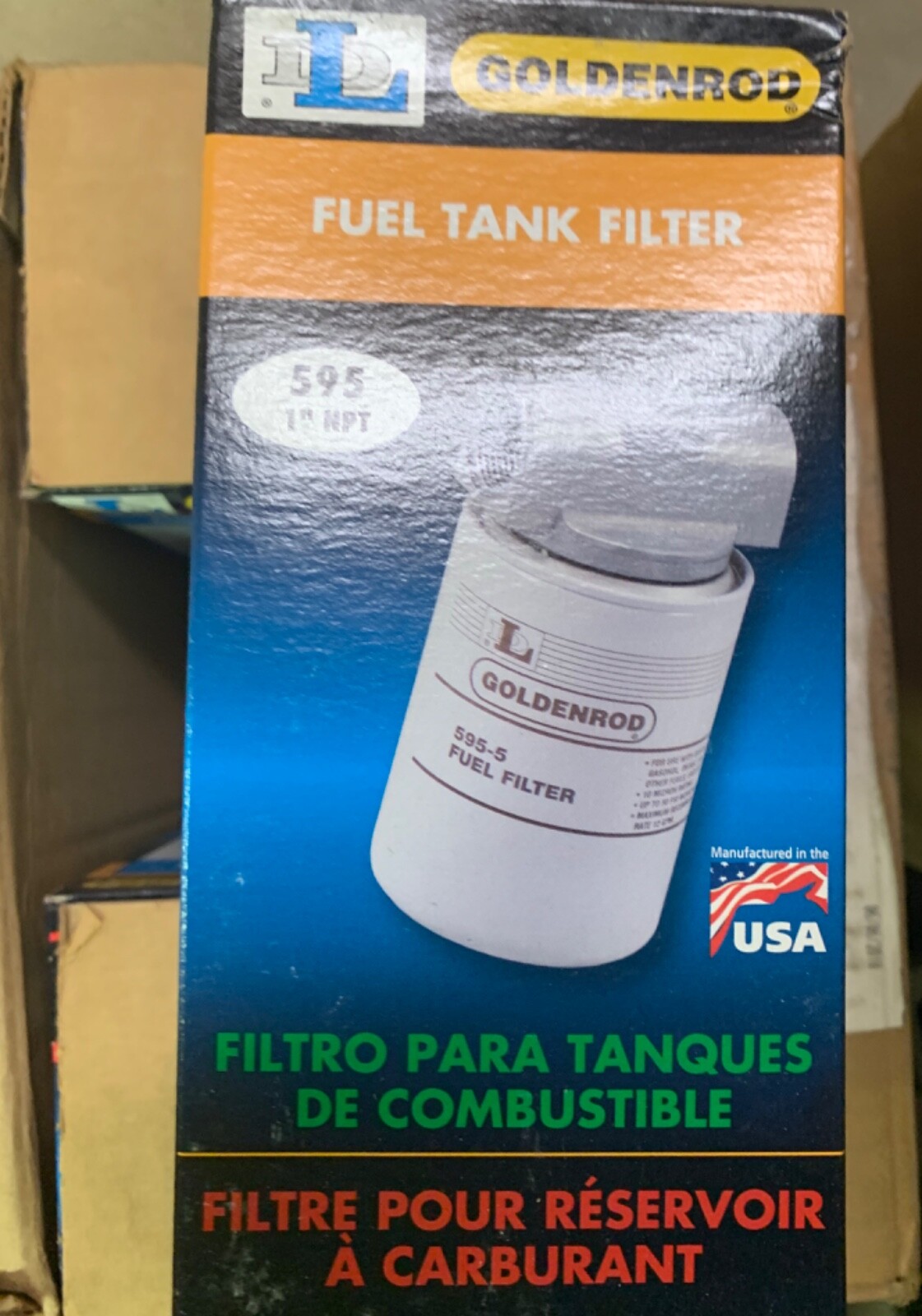 Lot of 6! GOLDENROD (595) Canister Fuel Tank Filter with 1" NPT Top Cap