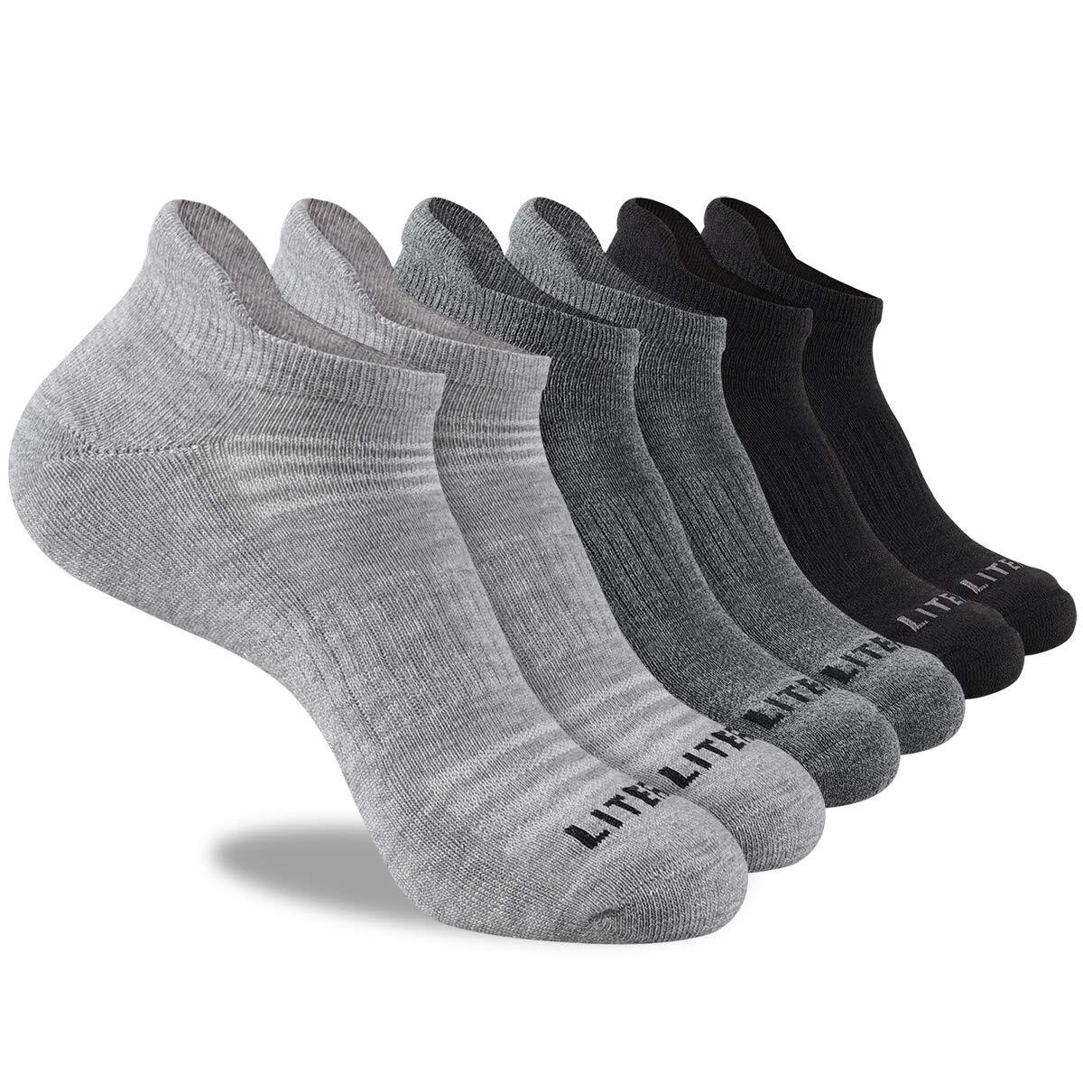Mens Ankle Socks 6 Pack Low Cut Athletic Running Cushioned Tab Socks-image