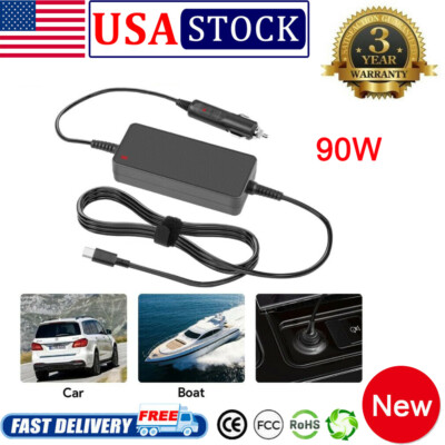 90W USB-C Vehicle Travel Car Charger Adapter for Dell HP Lenovo Yoga Computer US