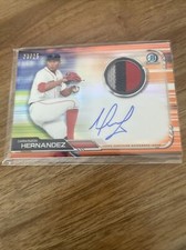2019 Bowman Chrome Darwinzon Hernandez Auto Orange Refractor Relic /25