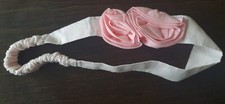 Janie & Jack Newborn Baby One Size Pink 2 Rosette flowers Headband no silky tag