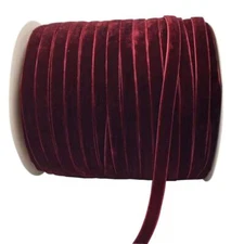 10 Yards Velvet Ribbon Spool Wine 3/8"