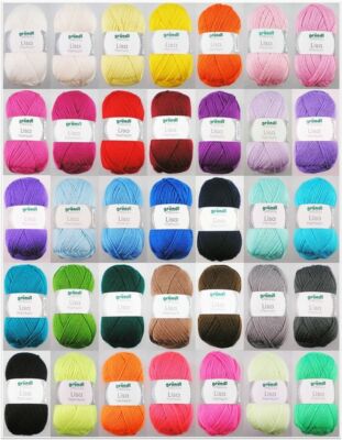 50g Lisa Premium Uni Strickgarn Wolle zum Häkeln Stricken Basteln GP 29,80 /1kg