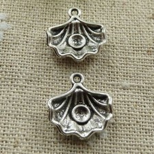 Free Ship 160 pcs tibetan silver shell charms 15x15mm L-223
