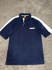 Vintage Mecca USA Navy Blue Colorblock Polo Shirt