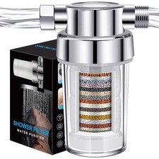 Clear Shower Filter for Hard Water  Chlorine Removal  High Output Filtered Sho