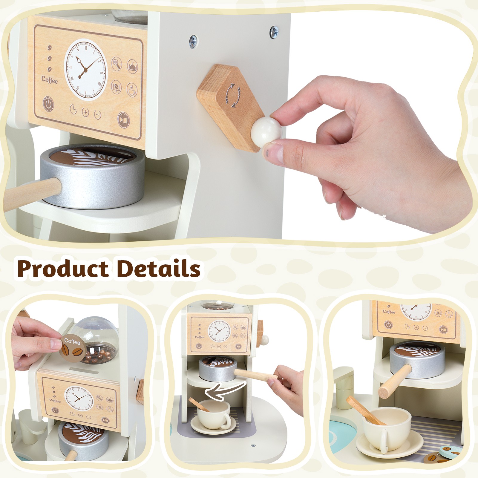 LALAHO Kitchen Set Pretend Play Food Toys With Oven Cookware Accessories Playset