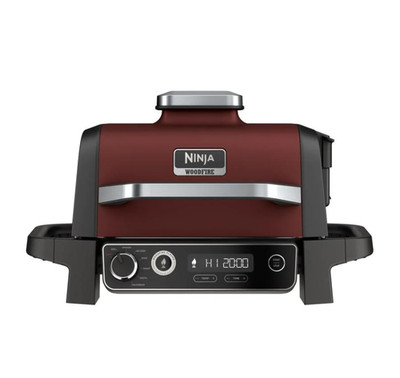 SALE!!! NINJA OG701 Woodfire Outdoor Grill & Smoker, 7-in-1 Master Electric Red