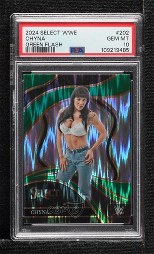 2024 Panini Select WWE Ringside Green Flash Prizm Chyna #202 PSA 10 GEM MT
