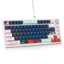 SbocKeeb 75 Percent Mechanical Keyboard Blue Earth Red Switch
