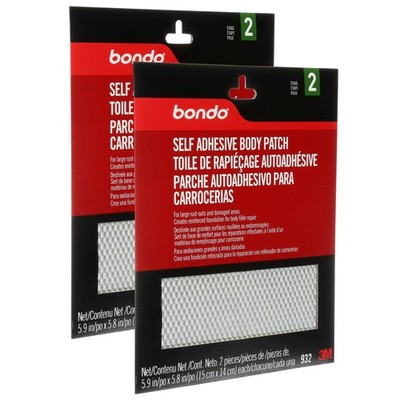 Bondo Self-Adhesive Body Patch, for Large 2-Pack (4 Patches), Metallic 