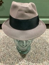 Vintage Borsalino Baker Hat 7 Wool Felt Fedora Brown Savona Italy Rothchild