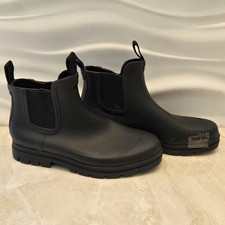 Everlane Black Rain Boots Size 10 Women's Waterproof Chelsea Ankle Pull-on New