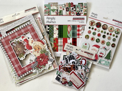 SIMPLE STORIES [Vintage Holly Jolly] 6x8 Paper Pad & Embellishments (C) Save 55%