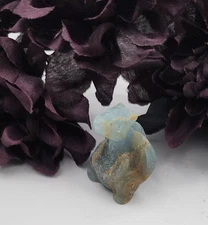 NEW Natural Stone Carved Miniature Dragon Figure Blue Onyx Crystal Matte Finish