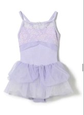 Chacott Lavender Ballet Leotard with Lace Tulle Skirt Size 100 New