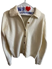 Brandy Melville Cream Wool Blend Sweater Cardigan Made In Italy 1 Size Fits S/M