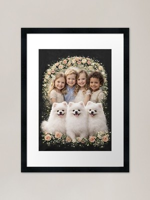 Kinder und Hunde sind Freunde Forev Gerahmtes Wandbild Poster Leinwanddruck Bild