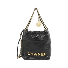Chanel Chanel 22 Calfskin Shoulder Bag Women Black One Size 663337
