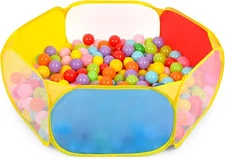Eocolz Kids Ball Pit Large Pop Up Toddler Pits 1m Blue Yellow Red Green 