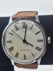 Vintage Timex Marlin Watch Silver Tone With Leather Band 26150 02476