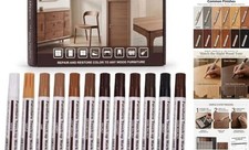 12 Colors Furniture Touch Up Markers, Wood Scratch Repair Markers for