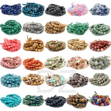 Natural Stone Round Loose Beads for DIY Bracelet Jewelry 4mm to 10mm Mix Set