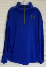 Youth Under armour 1/4 Zip Long Sleeve Shirt, YLG Large, Waffle Texture Back Hit