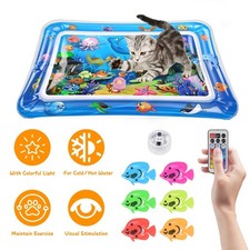 Interactive Cat Water Play Mat Toy for Indoor Cats LED Color Changing Light