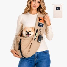 Pet Sling Carrier for Small Dogs and Cats 5-20lbs, Dog Sling with Adjustable ...