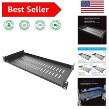 Versatile 1U Ventilated Shelf, Easy Assembly - Compatible with 19-Inch Racks