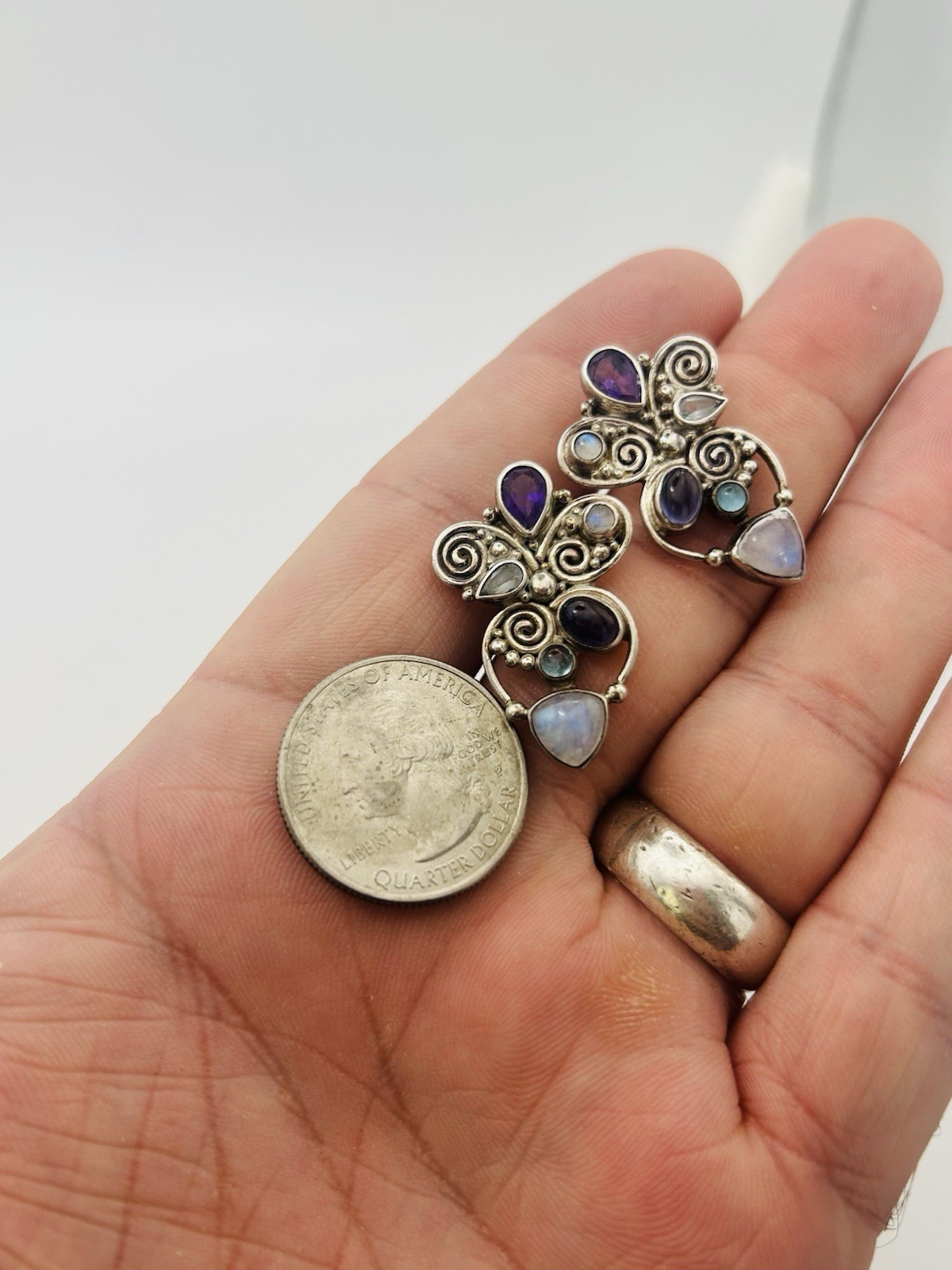 Sajan 925 Solid Sterling Silver Amethyst Moonston… - image 6