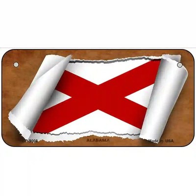 Alabama Flag Scroll Metal Novelty License Plate
