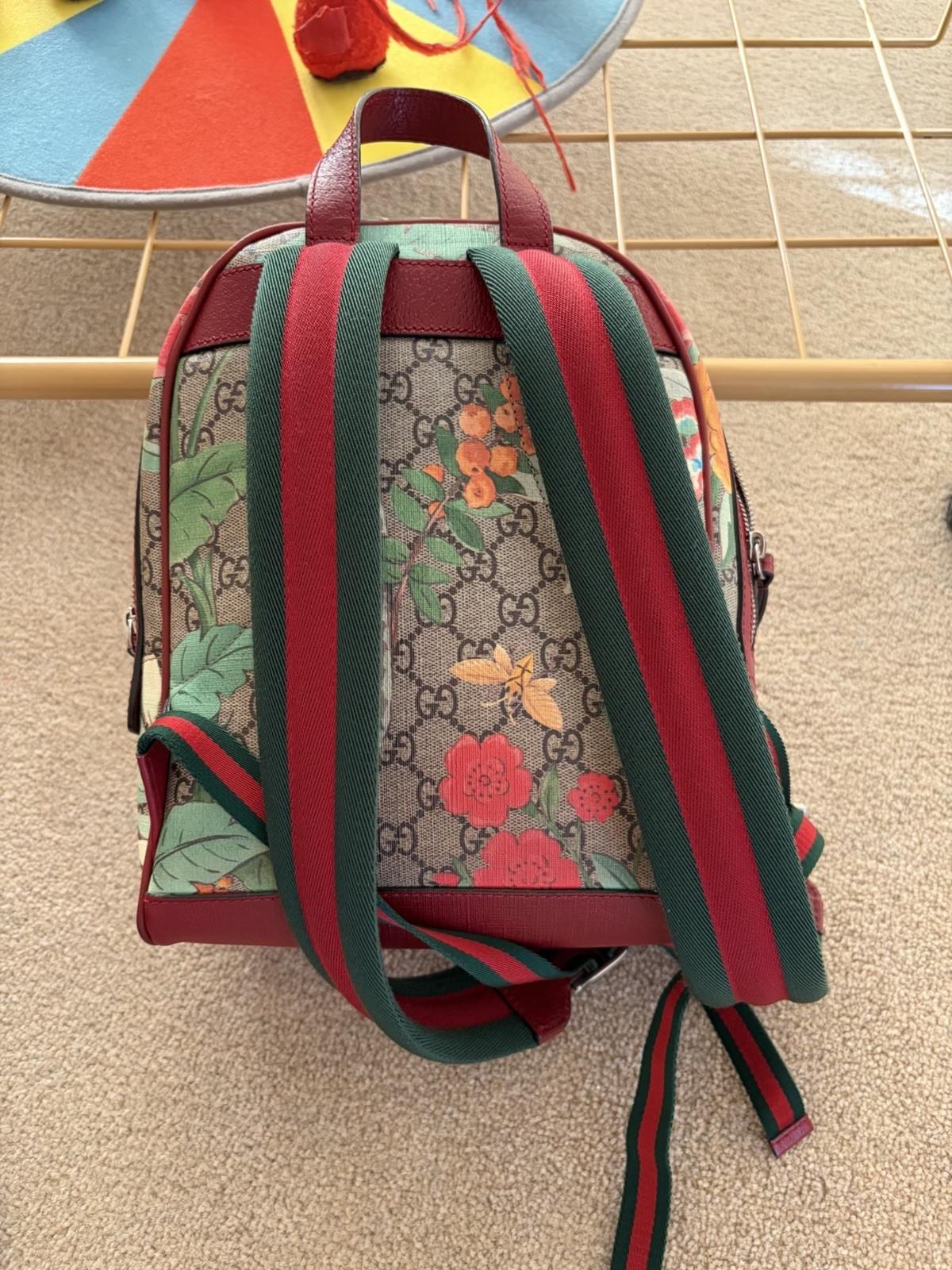 GUCCI Floral Bird Pattern Backpack - image 6