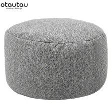 Round Stool Linen Bean Bag Ottoman Filling Puff Beanbag Pouf Footstool Sofa UK