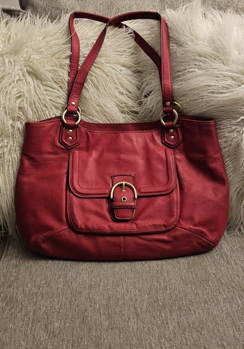 Coach Borsa a mano in pelle (F24961) in pelle rossa
