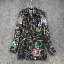 Sabina Musayev Abbey Dress Black Dark Floral Open Back Women’s M Quiet Luxury