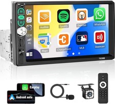 Single 1Din 7" Car Stereo Radio Apple/Android Carplay Bluetooth Touch Screen MP5