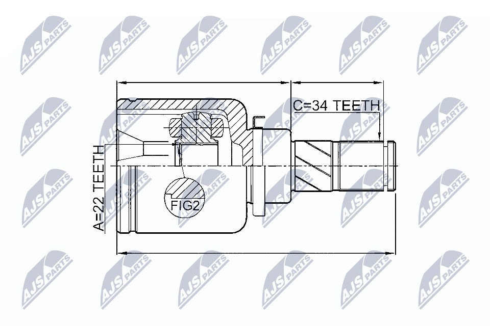 NTY Driveshaft Joint Kit NPW-FR-051 for Ford Front Axle Left - Image 13