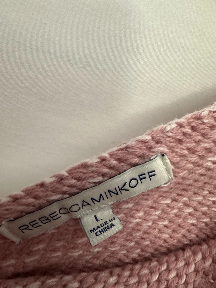 Rebecca Minkoff Reversible Twist Sweater Size Large Blush Pink Knit - Image 3 of 4