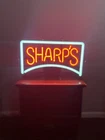 Sharp's Neon Beer Sign Red and White Collectible Breweriana Bar Decor Vintage