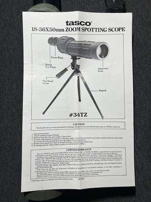Tasco 34TZ 18-36x50mm Spotting Scope 1983 | eBay