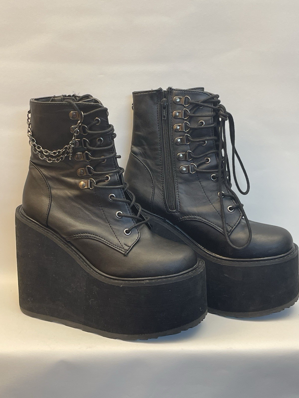 Demonia Swing 101 Black Wedge Platform Punk Emo B… - image 2