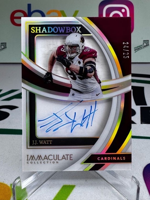 2022 Immaculate Collection J.J. Watt Shadowbox AUTO /25 - Arizona Cardinals