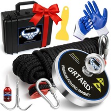 1500LBS Fishing Magnet Kit with Case, 4.72-inch Diameter Magnet Fishing