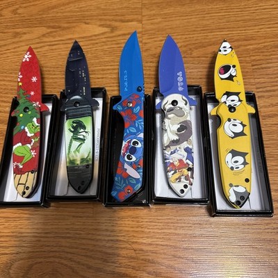 Alien Felix The Cat The Grinch Spring Assisted Open Pocket Knife9 pick Only