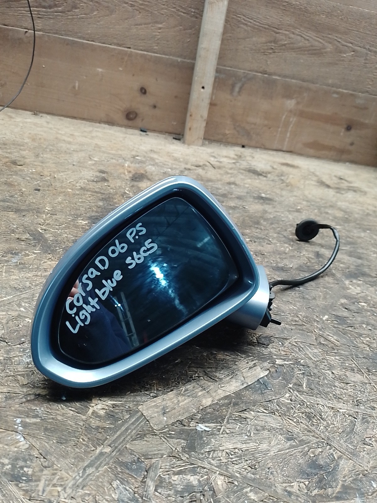 Vauxhall Corsa D 2006 Door Wing Mirror Electric Passenger Side Light Blue S6 C5